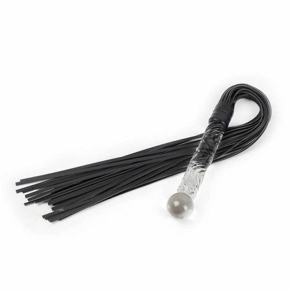 Flogger Glass Dildo Handle Sex Whip Impact Play Spanking Fetish Floggers