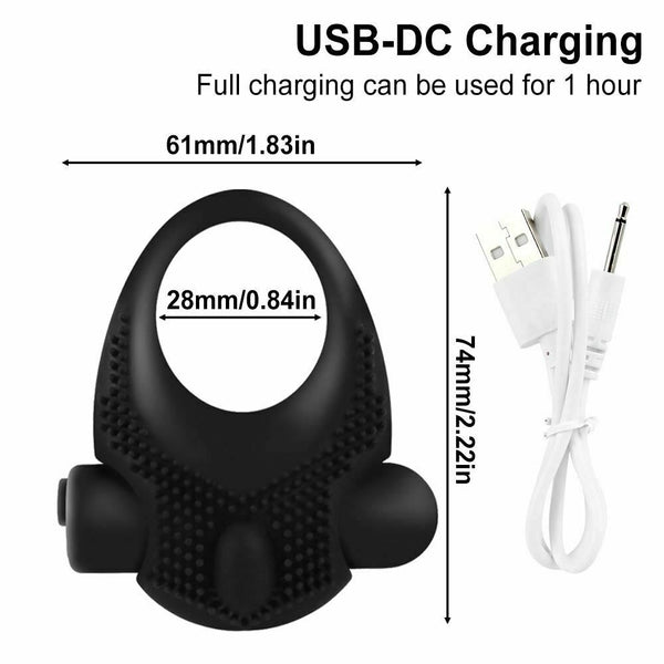 Black   For Men Vibrating  Ring Clitoris Stimulator  Rings