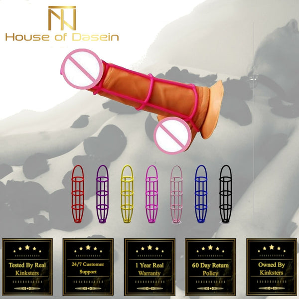 5 Pack  Ring Stretchy Silicone Elastic Net Cage  Sleeve Colourful Set  Rings