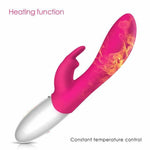 Pink Silicone Heating Rabbit Vibrator Rechargeable G Spot Clitoris Vibrations Sex Toy