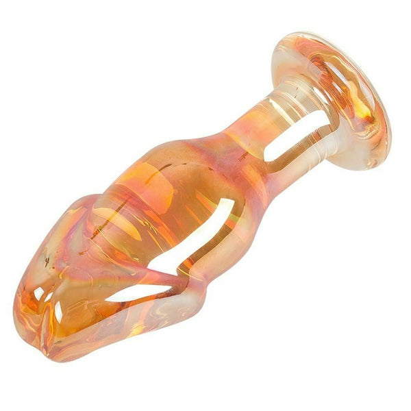 Golden Glass Dildo Anal Butt Plug Sex Toy  Temperature Play Non Vibrating Butt Plugs