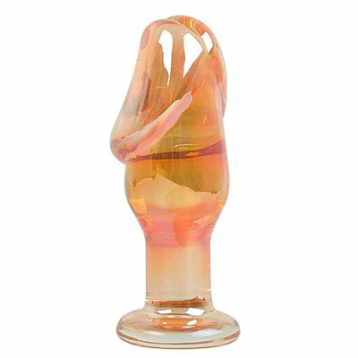 Golden Glass Dildo Anal Butt Plug Sex Toy  Temperature Play Non Vibrating Butt Plugs