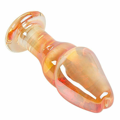 Golden Glass Dildo Anal Butt Plug Sex Toy  Temperature Play Non Vibrating Butt Plugs