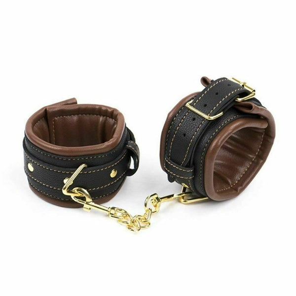 Soft Padded Black Brown Wrist Ankle Cuffs   Restraints Cuffs & Shackles