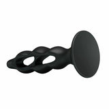 Black Silicone Butt Suction Cup Anal Plug Expander Prostate Massager