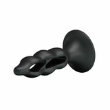 Black Silicone Butt Suction Cup Anal Plug Expander Prostate Massager