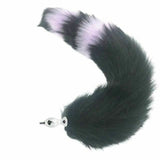 Black Fox Tail Anal Butt Plug Faux Fur Stainless Steel Cosplay Bdsm Pet Play