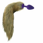 Brown Fox Tail Stainless Steel Anal Butt Plug Pet Play Bdsm