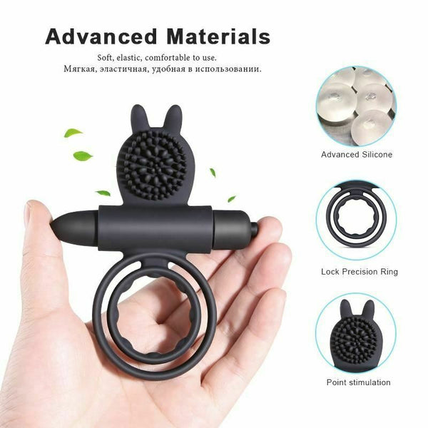 Mini  Silicone Vibrating Double  Ring  Rings