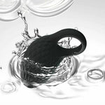 Powerful Black Cock Vibrator Silicone Waterproof Rechargeable Penis Ring
