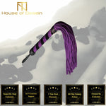 Purple Real Leather Flogger Spanking Sex Whip Bdsm Impact Play Fetish