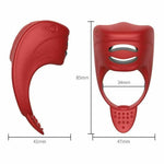 Red Electro Cock Vibrator Electric Shock Rechargeable Penis Ring