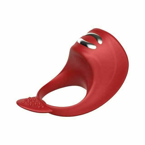 Red Electro Cock Vibrator Electric Shock Rechargeable Penis Ring