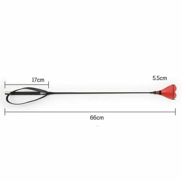 Black Riding Crop Red Heart Spanking Impact Play Fetish Sex Whip Crops