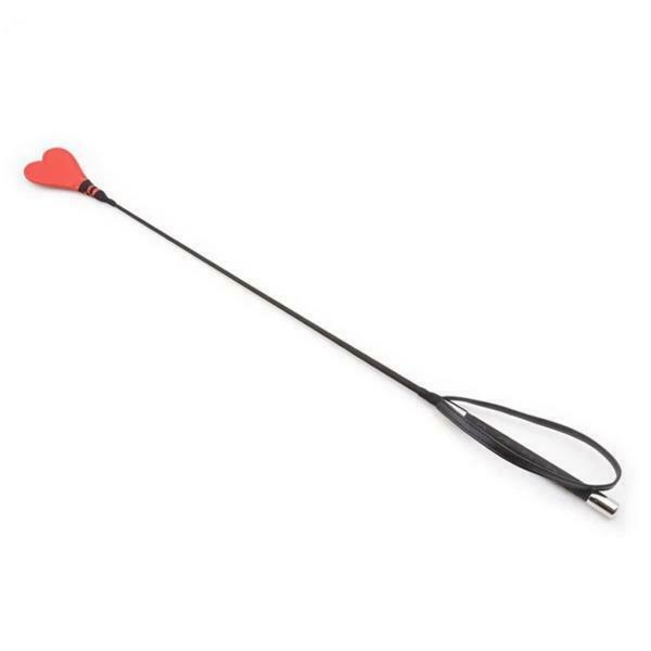 Black Riding Crop Red Heart Spanking Impact Play Fetish Sex Whip Crops