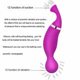 Sucking Vibrator Double Ended Nipple Clitoris Suction G Spot Vibrations