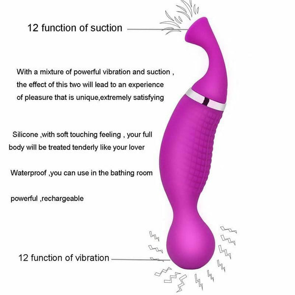 Sucking  Double Ended Nipple Clitoris Suction G Spot Vibrations Clitoral s
