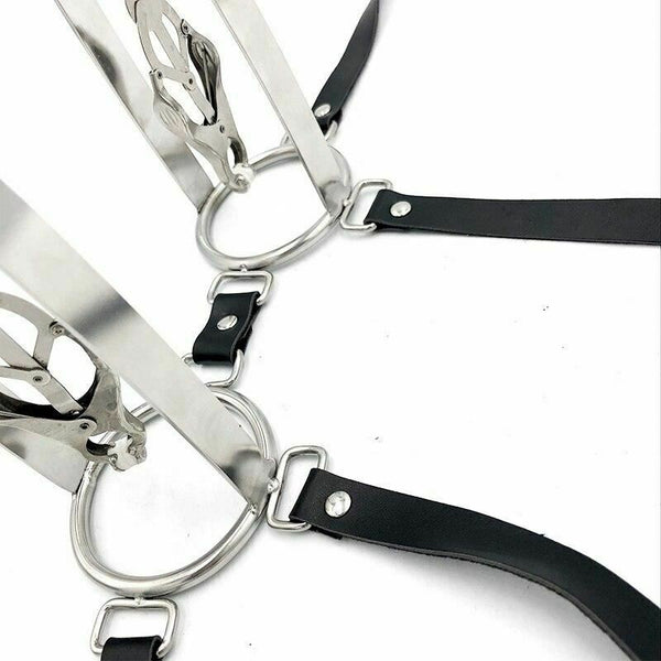 Breast Harness Metal Nipple Clamps Torture Play   Restraints Nipple & Clitoral Toys