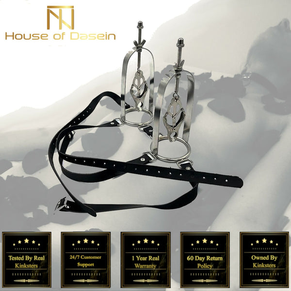 Breast Harness Metal Nipple Clamps Torture Play   Restraints Nipple & Clitoral Toys