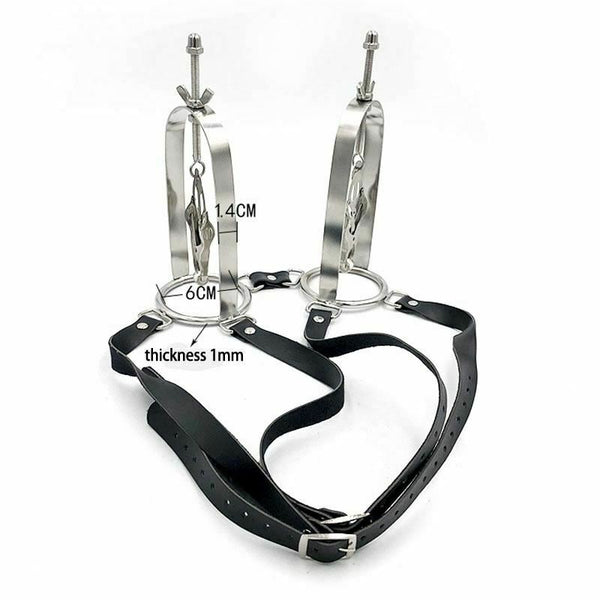 Breast Harness Metal Nipple Clamps Torture Play   Restraints Nipple & Clitoral Toys