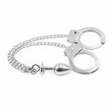 Metal Handcuffs Chain Anal Plug Bondage Restraints Kink Bdsm Fetish