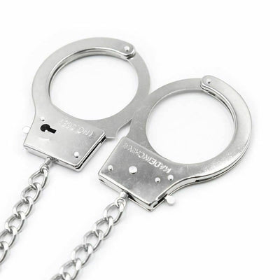 Metal Handcuffs Chain Anal Plug  Restraints Kink  Fetish Non Vibrating Butt Plugs