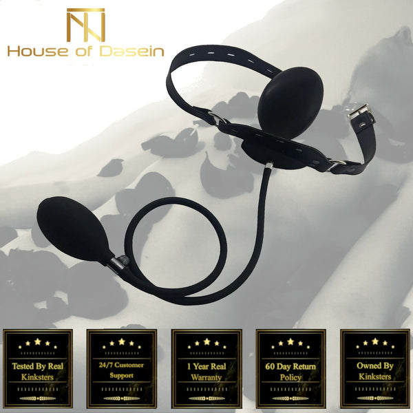 Inflatable  Dildo Gag Dong Mouth Plug   Slave Restraints |Black Gags