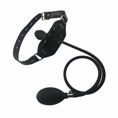 Inflatable  Dildo Gag Dong Mouth Plug   Slave Restraints |Black Gags