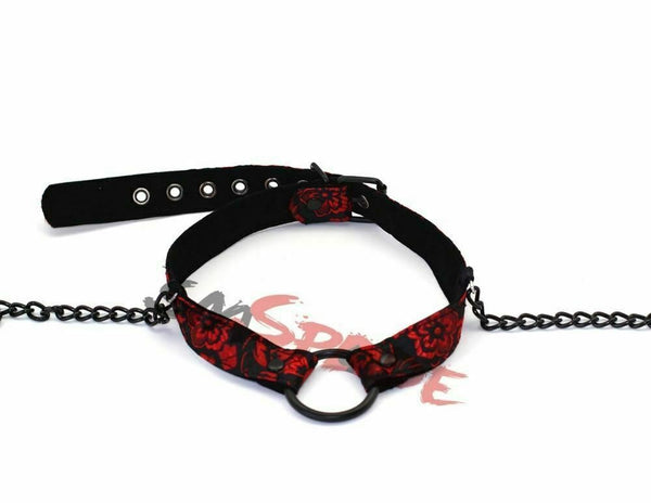 Floral Cloth Metal Ring Gag Nipple Clamps Black Chain   Restraints Gags