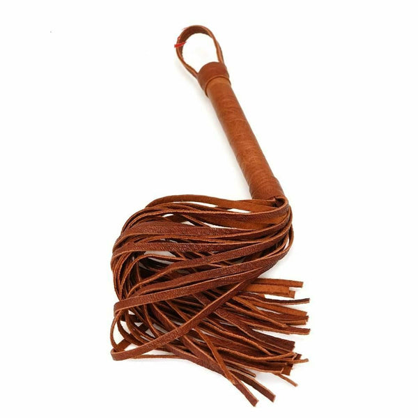 Brown Leather Flogger Erotic Toys Spanking Whip   Fetish Floggers
