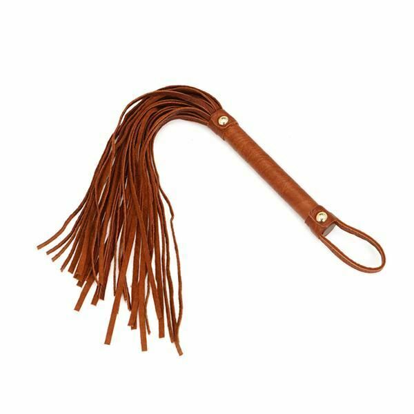 Brown Leather Flogger Erotic Toys Spanking Whip   Fetish Floggers