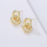 Veile Studios Glossy Geometric Retro High End Copper Cool Style Accessories Earrings