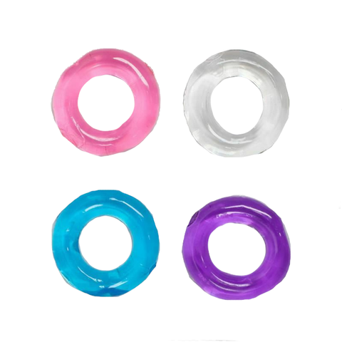 2 Pack Silicone Jelly Stretchy Penis Ring Cock Enlargement Men Set