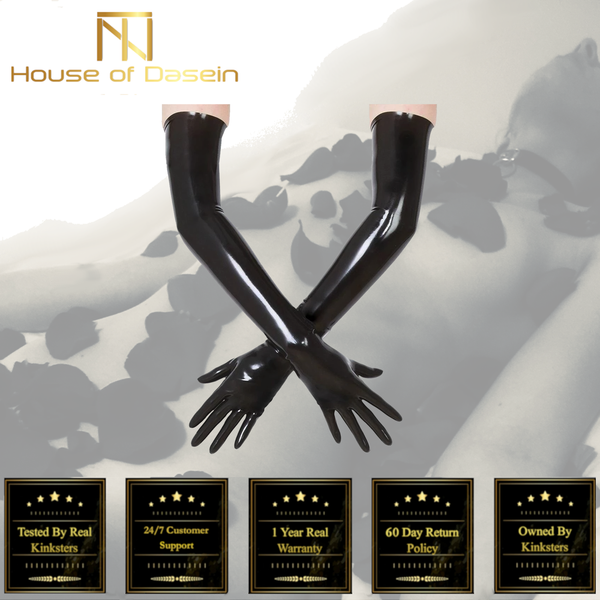 Black Red Pink Latex Long Gloves Fetish Clothing  Kink Dominatrix Mistress Gloves & Mittens