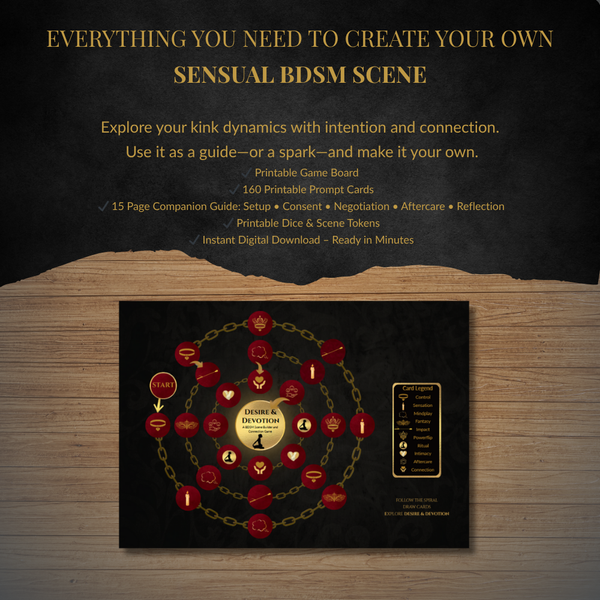 Printable Kinky  Board Game Impact Ritual Afterplay Control Intimacy Connection Switch Couples 18+ Dominant Submissive Sex Games