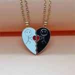 Veile Studios Heart Shaped Multi Part Stickman Couple Necklace Necklaces & Pendants
