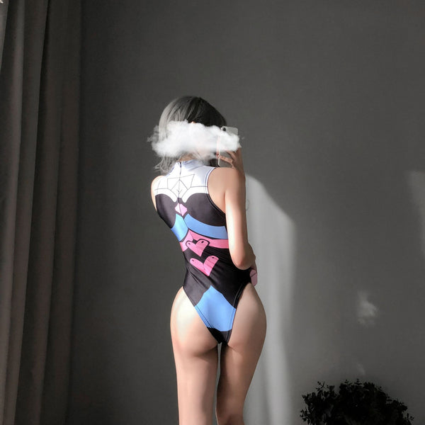 D.Va Overwatch Anime Cosplay Leotard One Piece Bodysuit Costume Women's Costumes