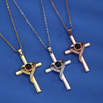 Veile Studios Languages I Love You Projection Necklace Pendant Cross Memorial Jewelry For Women Necklaces & Pendants