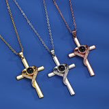 Veile Studios Languages I Love You Projection Necklace Pendant Cross Memorial Jewelry For Women Necklaces & Pendants