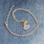 Veile Studios 2Pcs Rainbow Cloud Stitching Best Friends Pendant Necklace For Good Friend's Gift Necklaces & Pendants