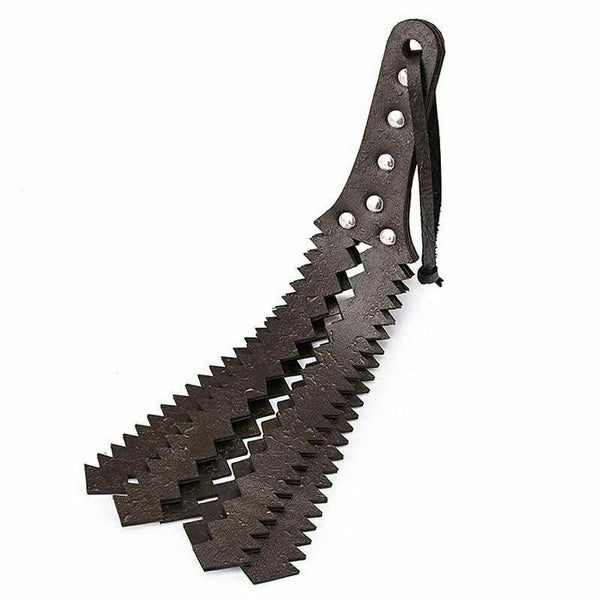 Sawtooth Spanking Whip Genuine Leather Double Row Paddle Paddles