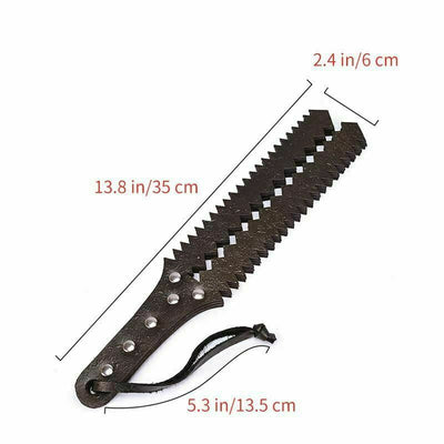 Sawtooth Spanking Whip Genuine Leather Double Row Paddle Paddles
