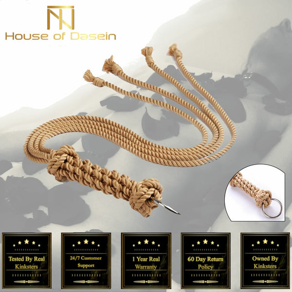 Handmade Shibari Rope Whip Soft Cotton Flogger Impact Toy Spanking Fetish Floggers