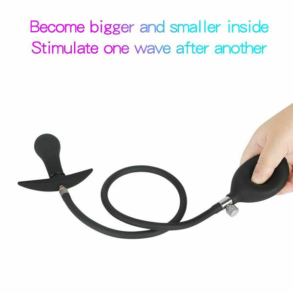 Inflatable Big Plug With Steel Beads Expandable Anal Dilator Non Vibrating Butt Plugs