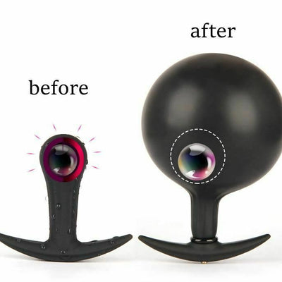 Inflatable Big Plug With Steel Beads Expandable Anal Dilator Non Vibrating Butt Plugs