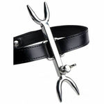 Bdsm Stainless Steel Punishment Posture Collar Leather Fork Bondage Restraints