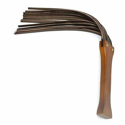 Genuine Leather Spanking Flogger  Strip Paddle Handle Floggers