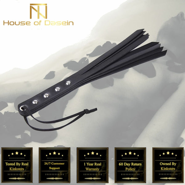Black Pu Leather Paddle Flogger Ass Spanking Whip  Sex Toys Floggers
