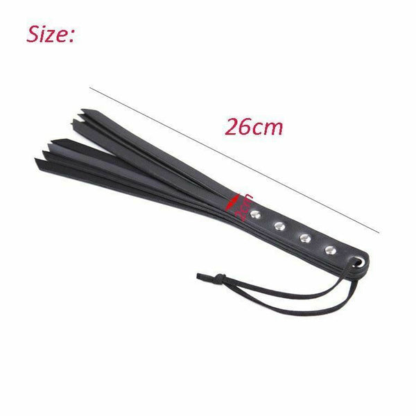 Black Pu Leather Paddle Flogger Ass Spanking Whip  Sex Toys Floggers