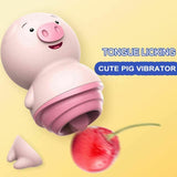 Cute Pink Pig Licking Vibrator Tongue Oral Sex Clitoral Simulator Nipple Massager